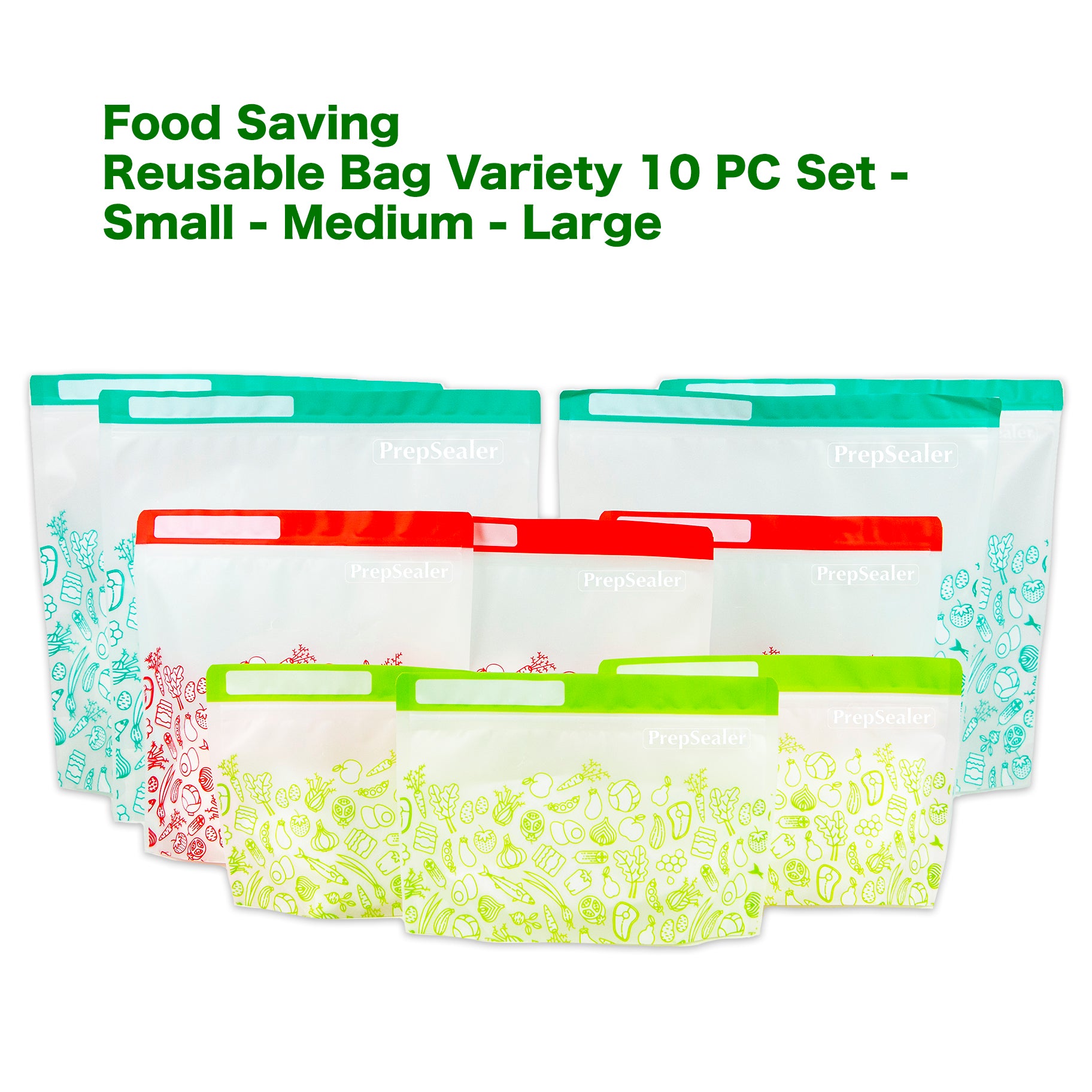 Keep Food Fresh 3X Times longer Food Saving Reusable Bag - Variety