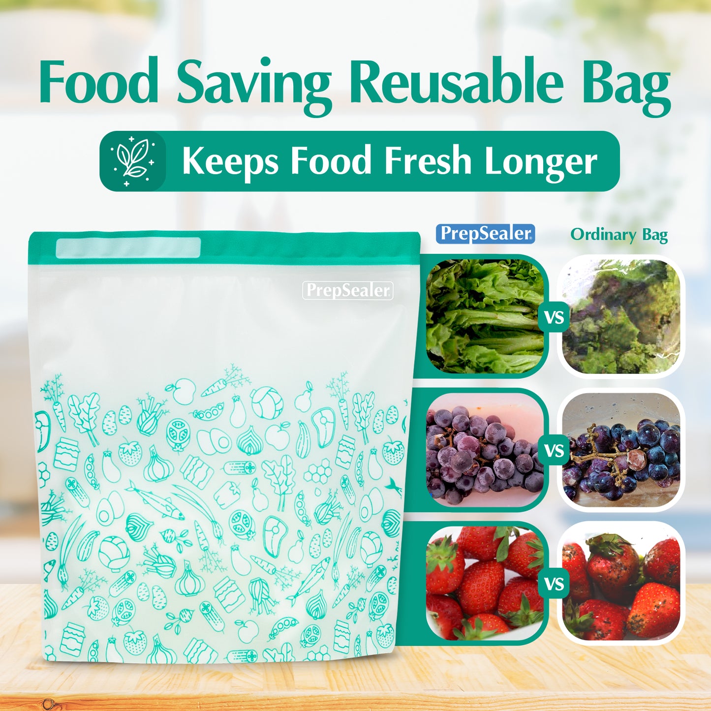 Food Saving Reusable Bag - Large 6PC